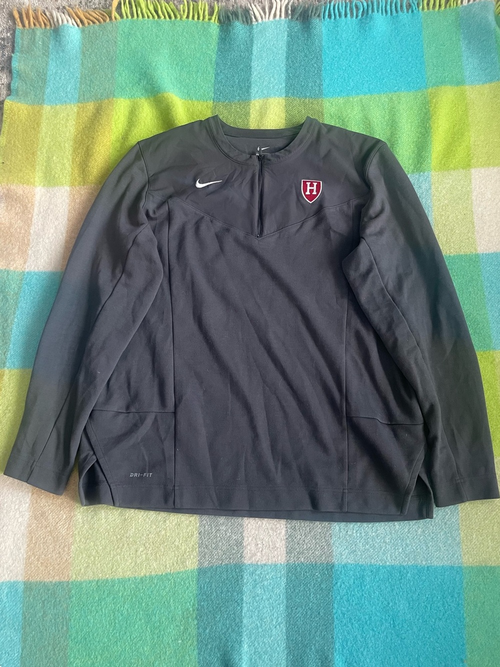 Nike Harvard University Pullover Quarter Zip Sweatshirt Grey